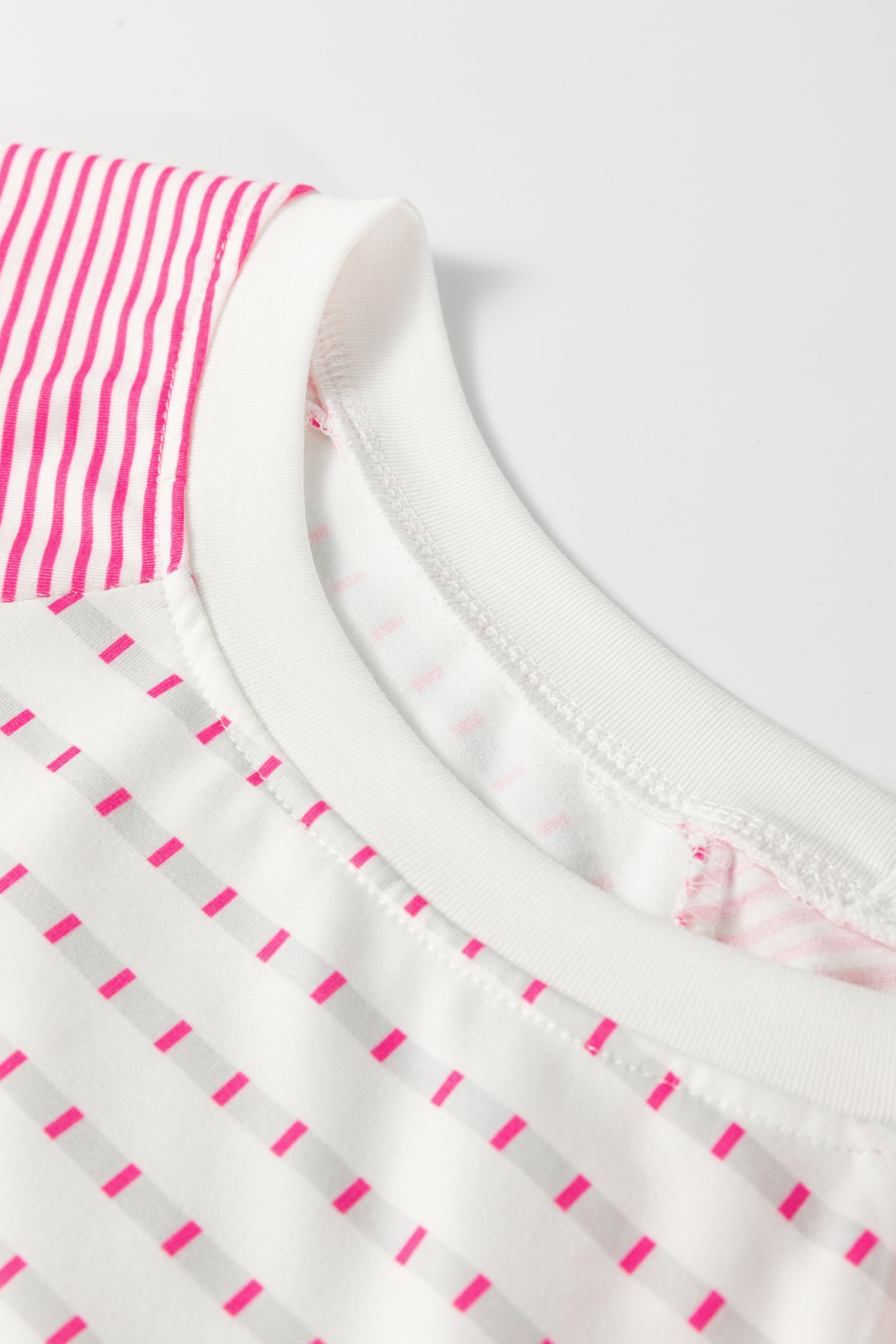 Rose Stripe Raglan Patchwork Long Sleeve Tee - Snoopy's Closet