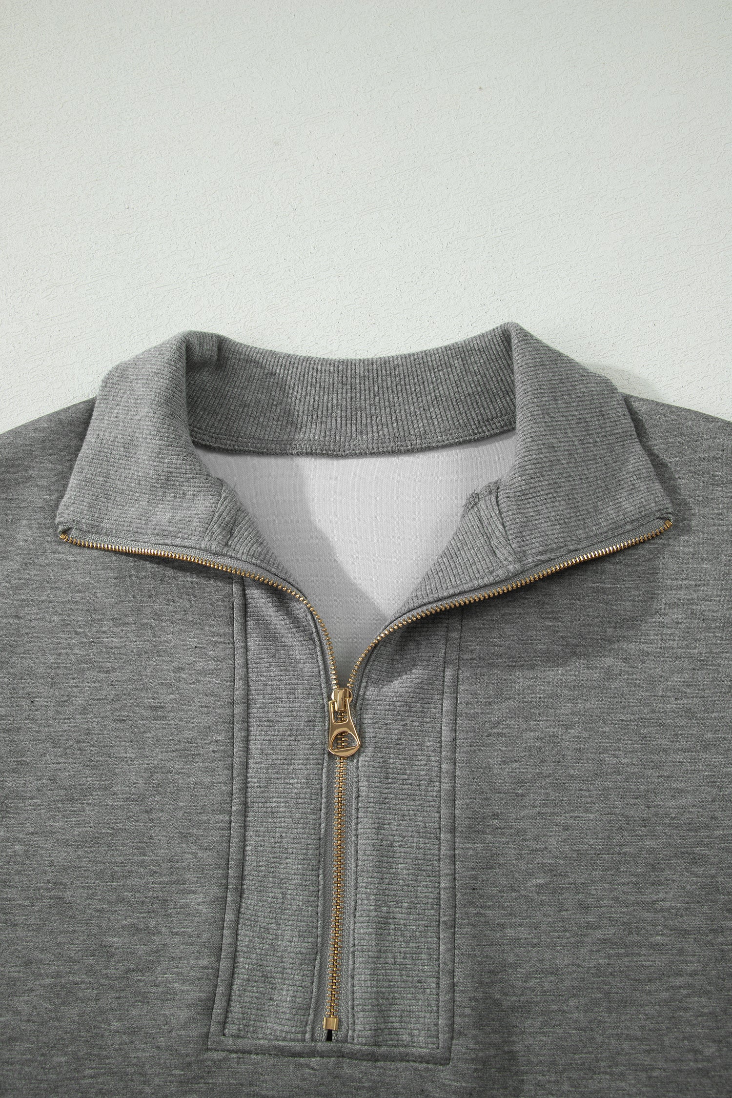 Gray Half Zip Polo Tee Casual Pant Set - Snoopy's Closet