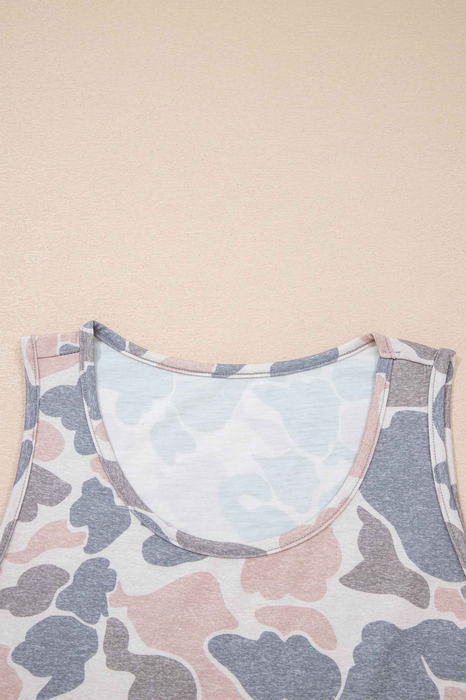 Multicolour Retro Camouflage Print Oversize Tank Top