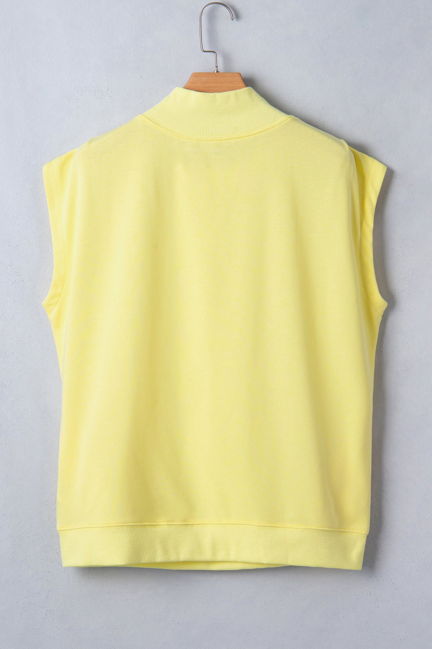 Mint Green Solid Color High Neck Cap Sleeve Loose Top