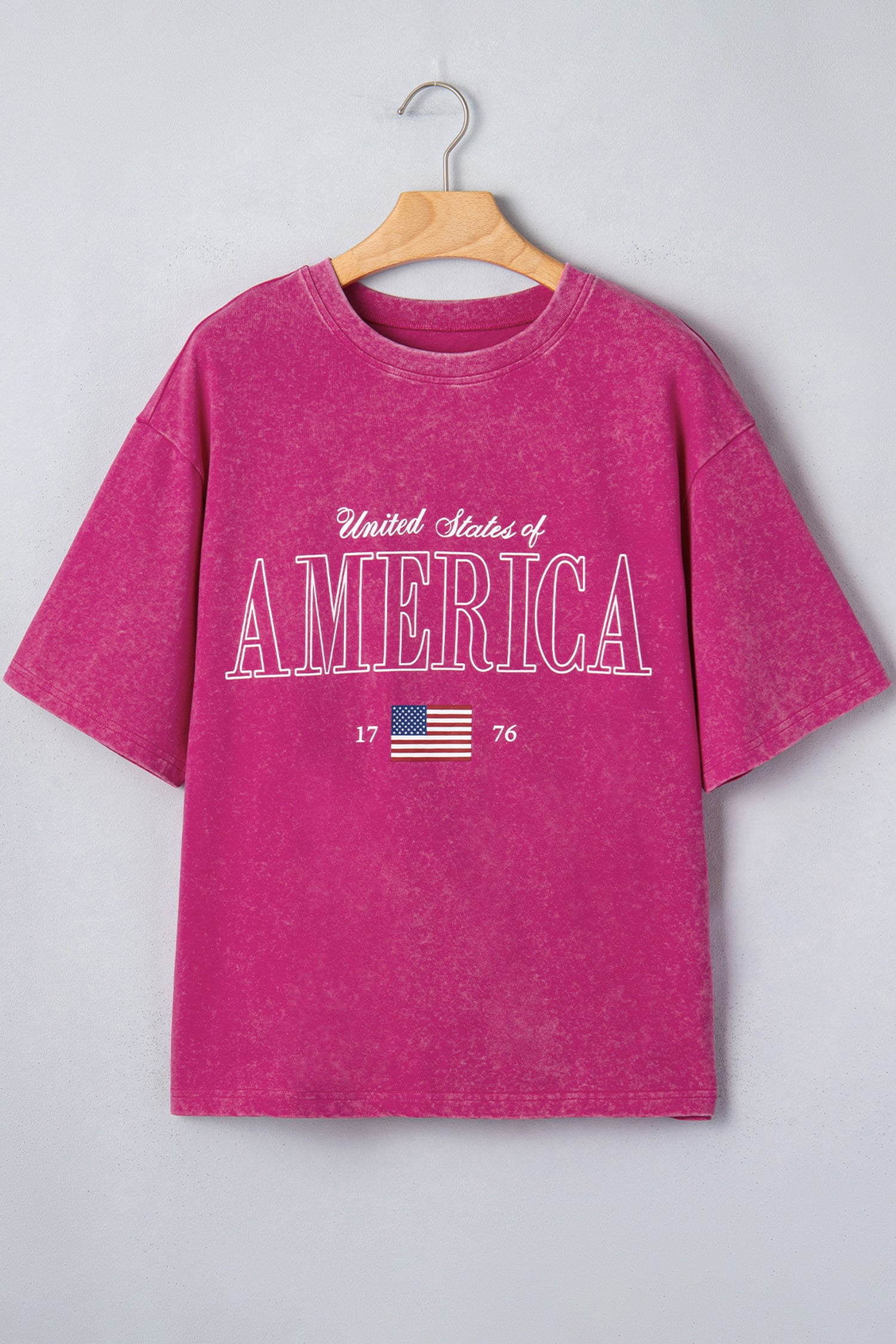 Rose Red AMERICA 1776 Graphic Mineral Wash Cotton Tee