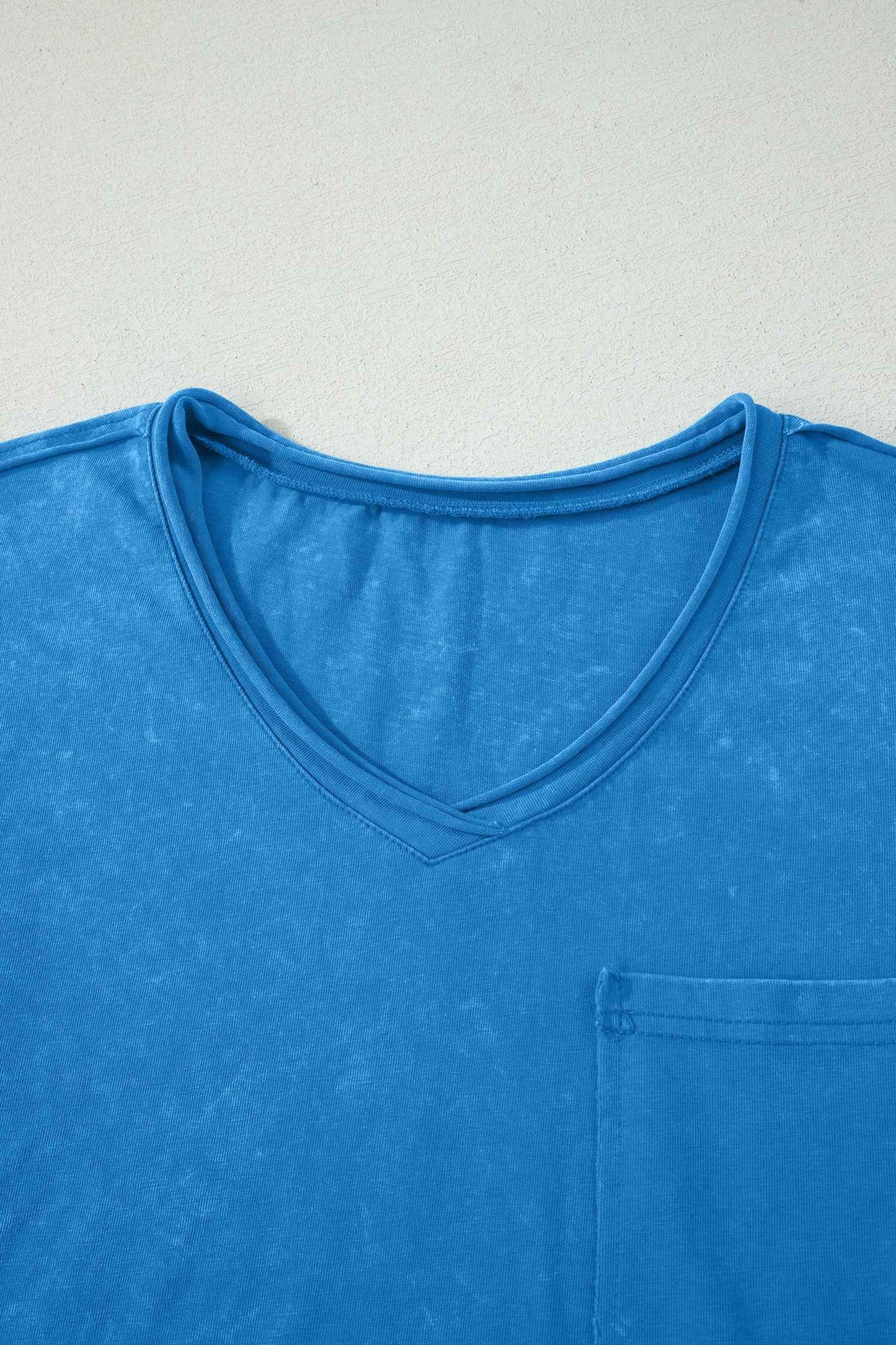 Blue Cotton Mineral Wash T Shirt