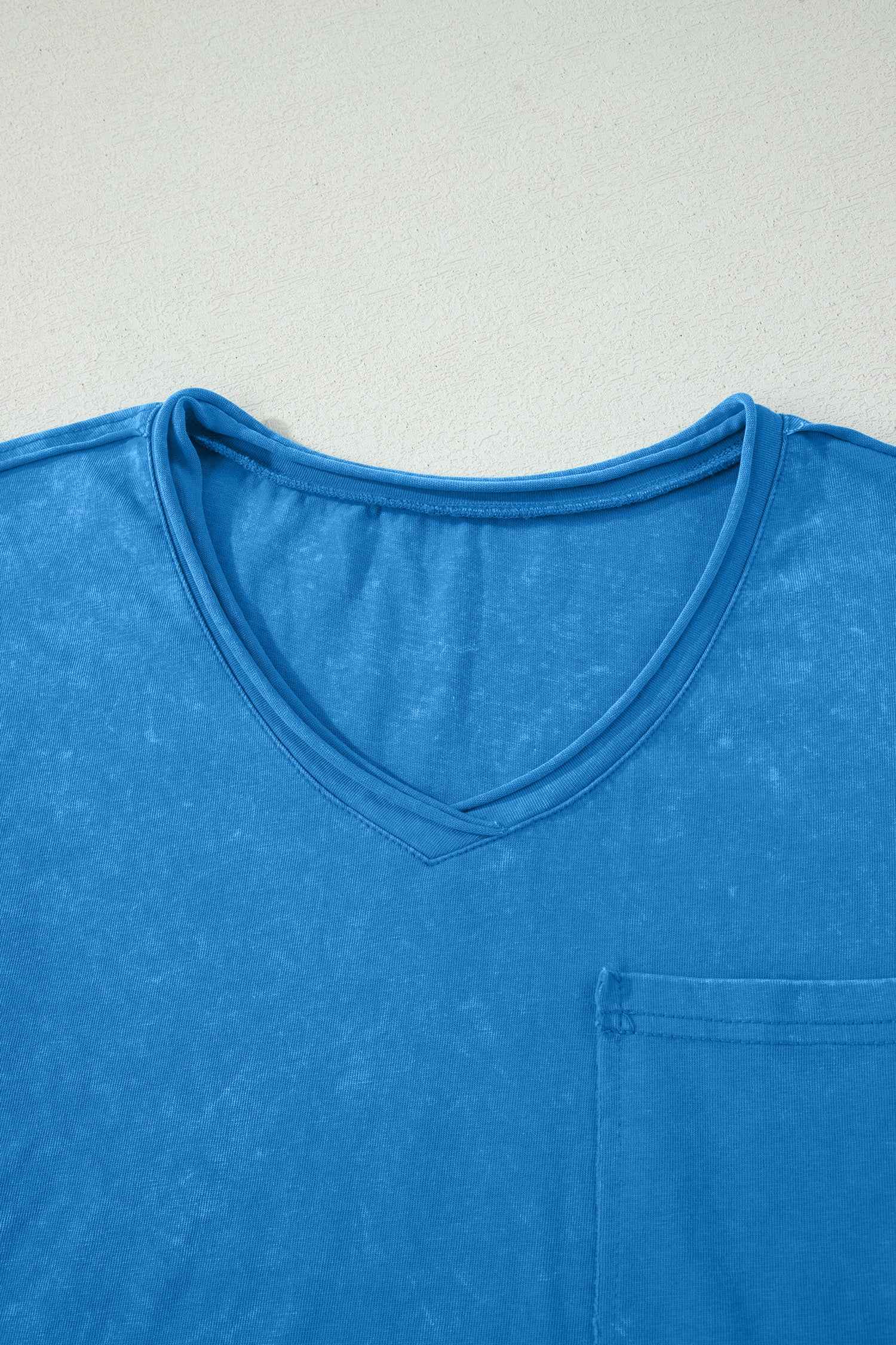 Blue Cotton Mineral Wash T Shirt