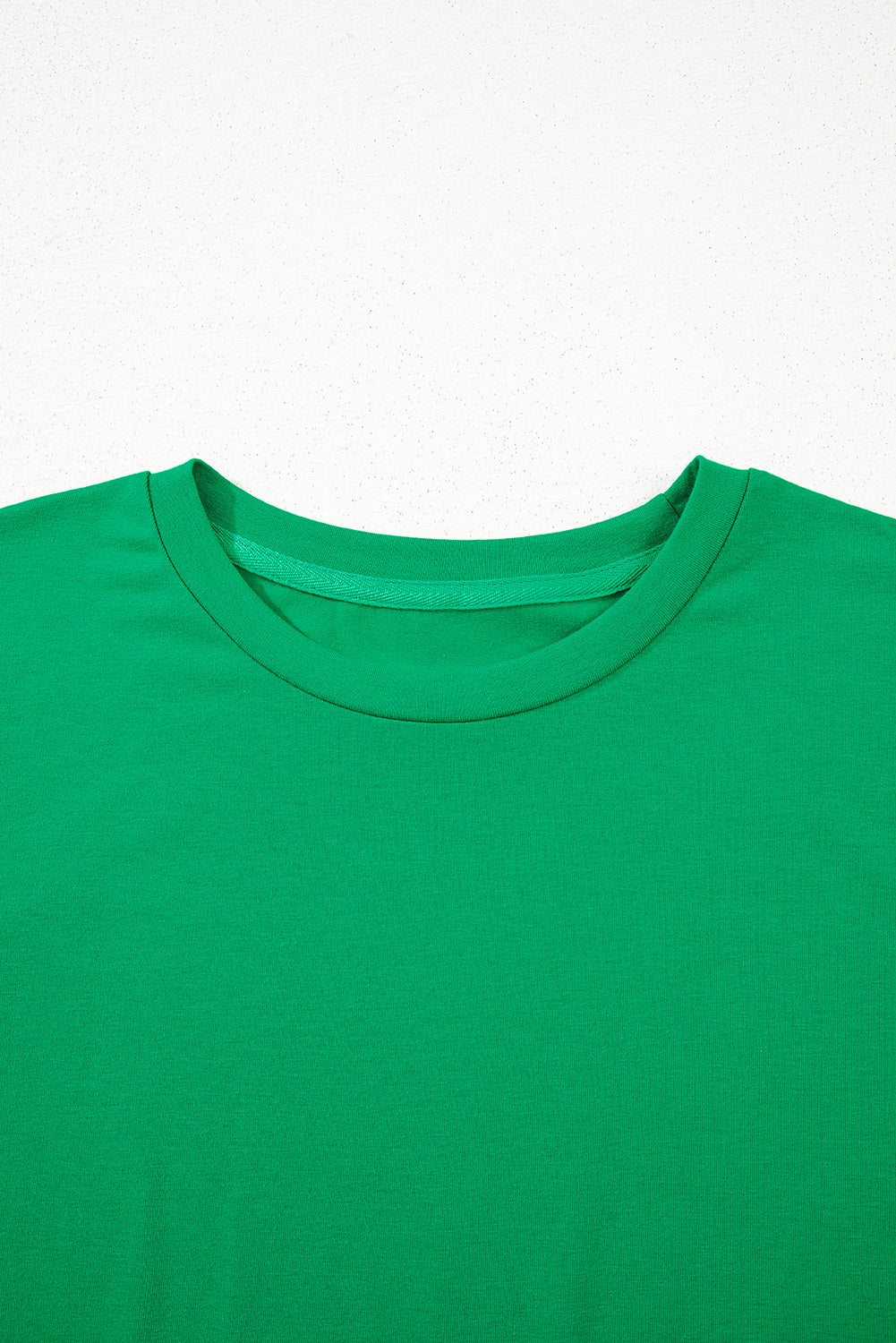 Bright Green Casual Plain Crew Neck Tee - Snoopy's Closet