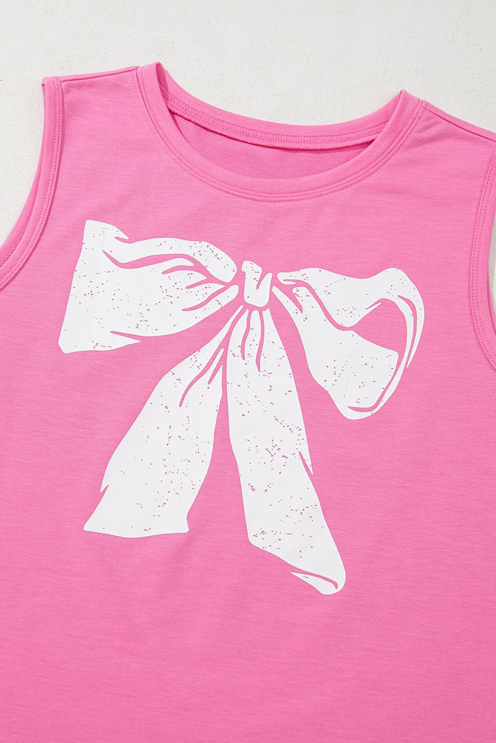 Sachet Pink Bow Print Boxy Fit Tank Top - Snoopy's Closet