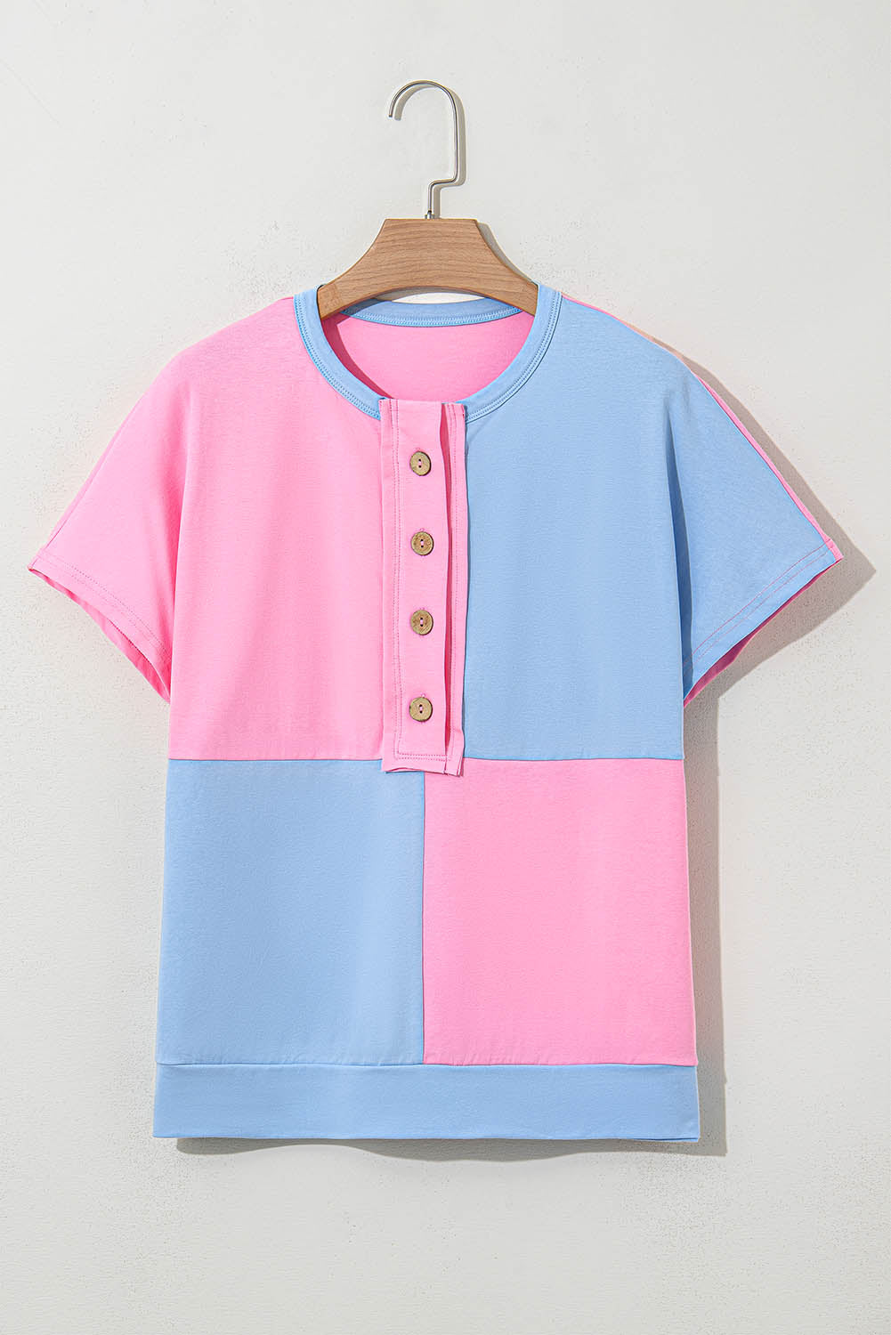 Camiseta con botones, cuello y dos tonos Myosotis