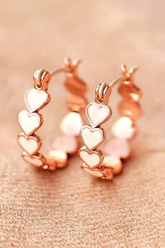 White Heart Shape Plated Alloy Small Hook Earrings - Snoopy's Closet