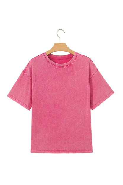 Rose Red Mineral Washed Oversized Tee