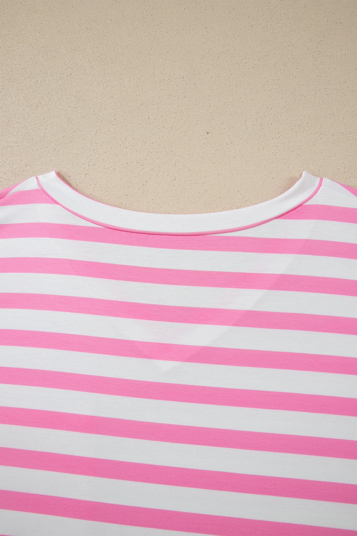 Pink Stripe Colorblock Patched Pocket V Neck Plus Size Tee - Snoopy's Closet