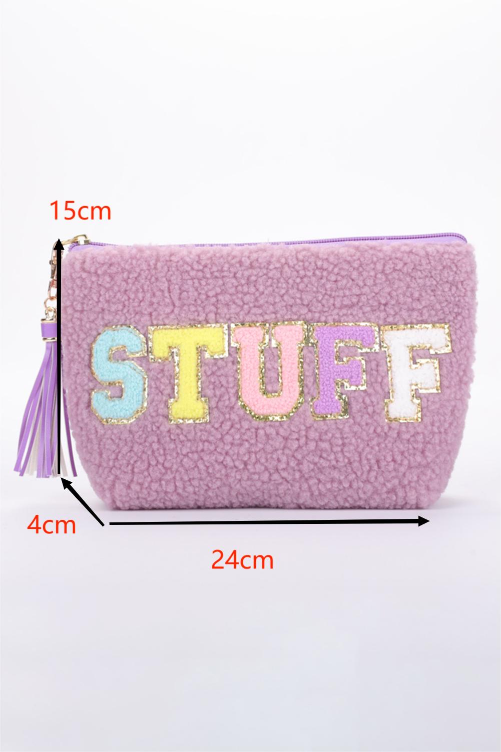 Phalaenopsis Sparkle Letter Pattern Tassel Zipper Makeup Bag - Snoopy's Closet