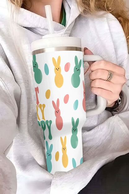 Vaso térmico con estampado de conejito blanco DONT WORRY BE HOPPY 40oz