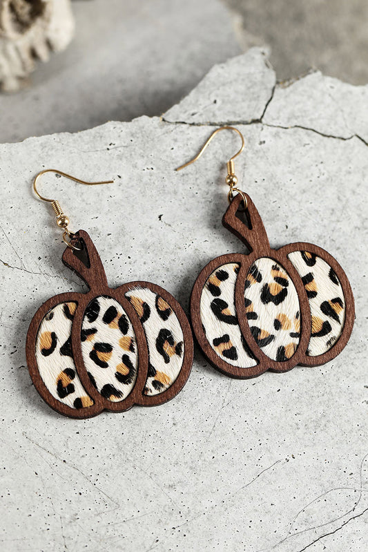 Multicolour Animal Print Pumpkin Shape Drop Earrings - Snoopy's Closet