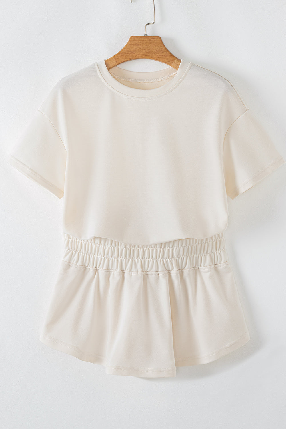Black 2pcs Cropped Tee and Ruffle High Waist Skort Set - Snoopy's Closet