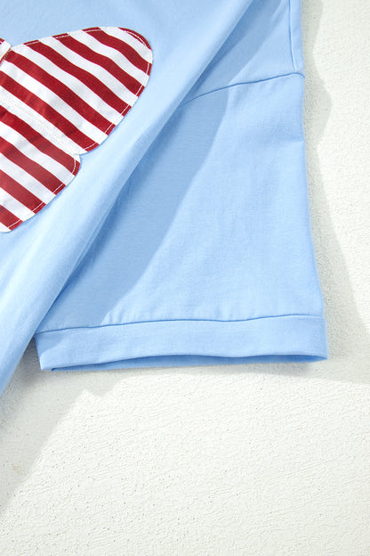 Minivestido de cambio Beau Blue patriótico con lazo grande cosido
