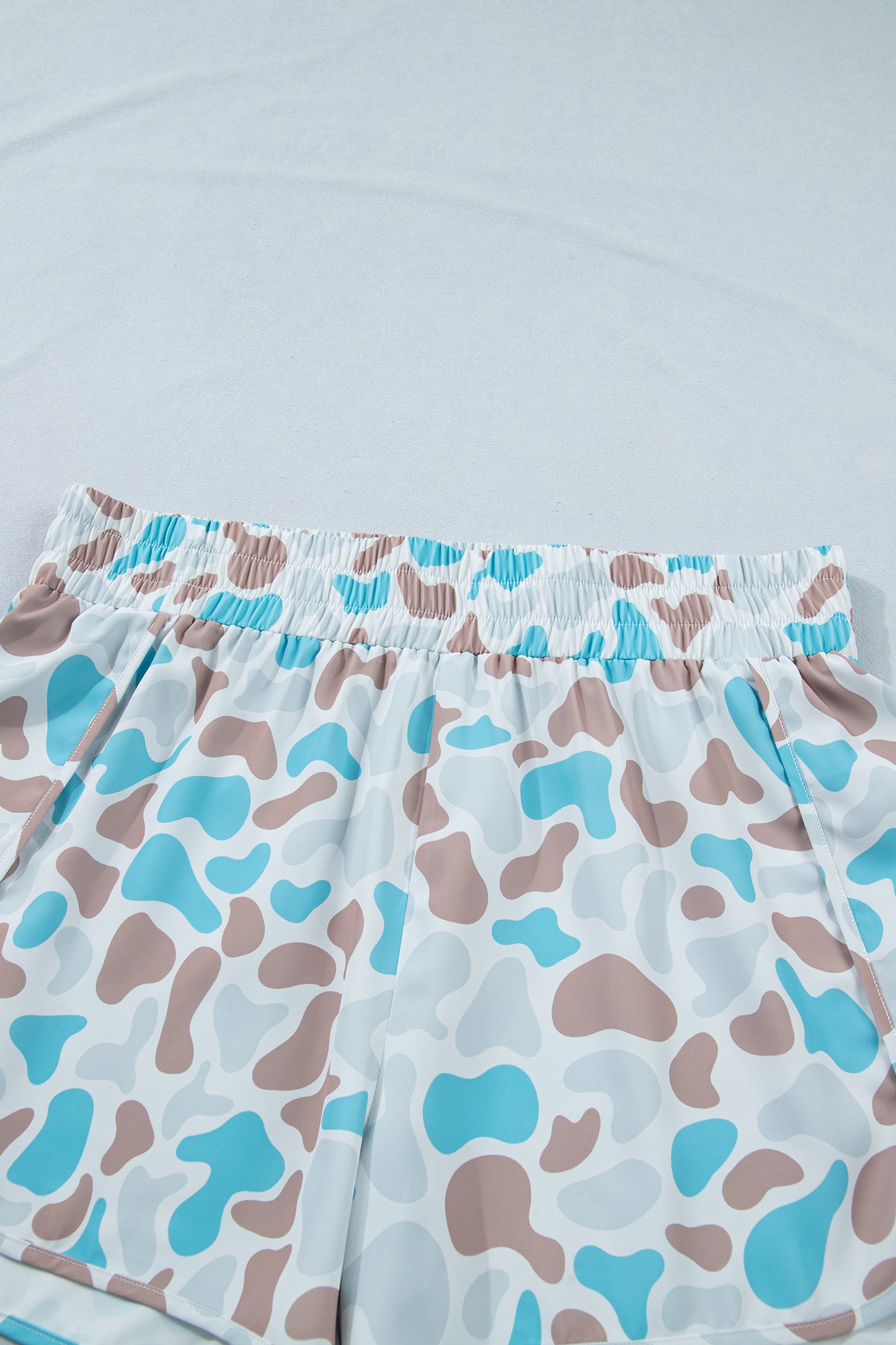 Pantalones cortos deportivos de camuflaje de talla grande con cintura elástica y multicolores