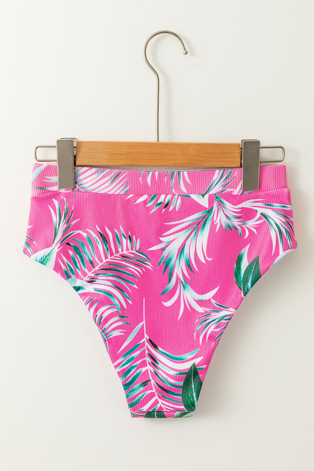 Rose Tropical Print Textured Bikini Bottoms - Snoopy's Closet