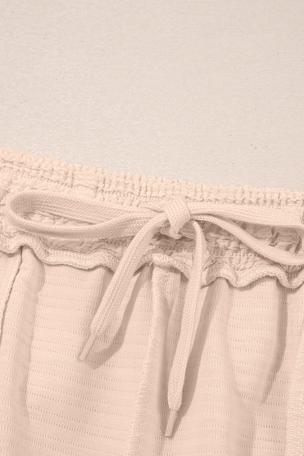 Apricot Textured V Neck T Shirt and Shorts Set - Snoopy's Closet