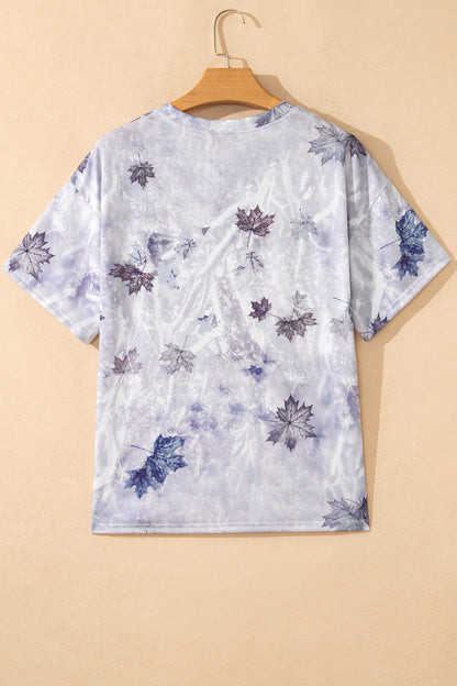 Gray Camouflage Woodland Print Drop Shoulder Tunic Tee - Snoopy's Closet