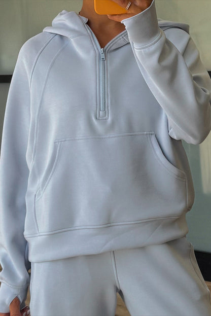 Orchid Bouquet Half Zip Thumbhole Sleeve Hoodie Active Pants 2pcs Outfit - Snoopy's Closet