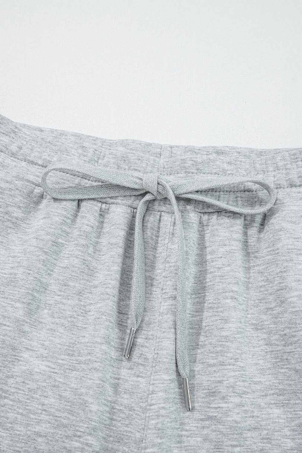 Light Grey Zip Collar Long Sleeve Top Drawstring Pants Set - Snoopy's Closet