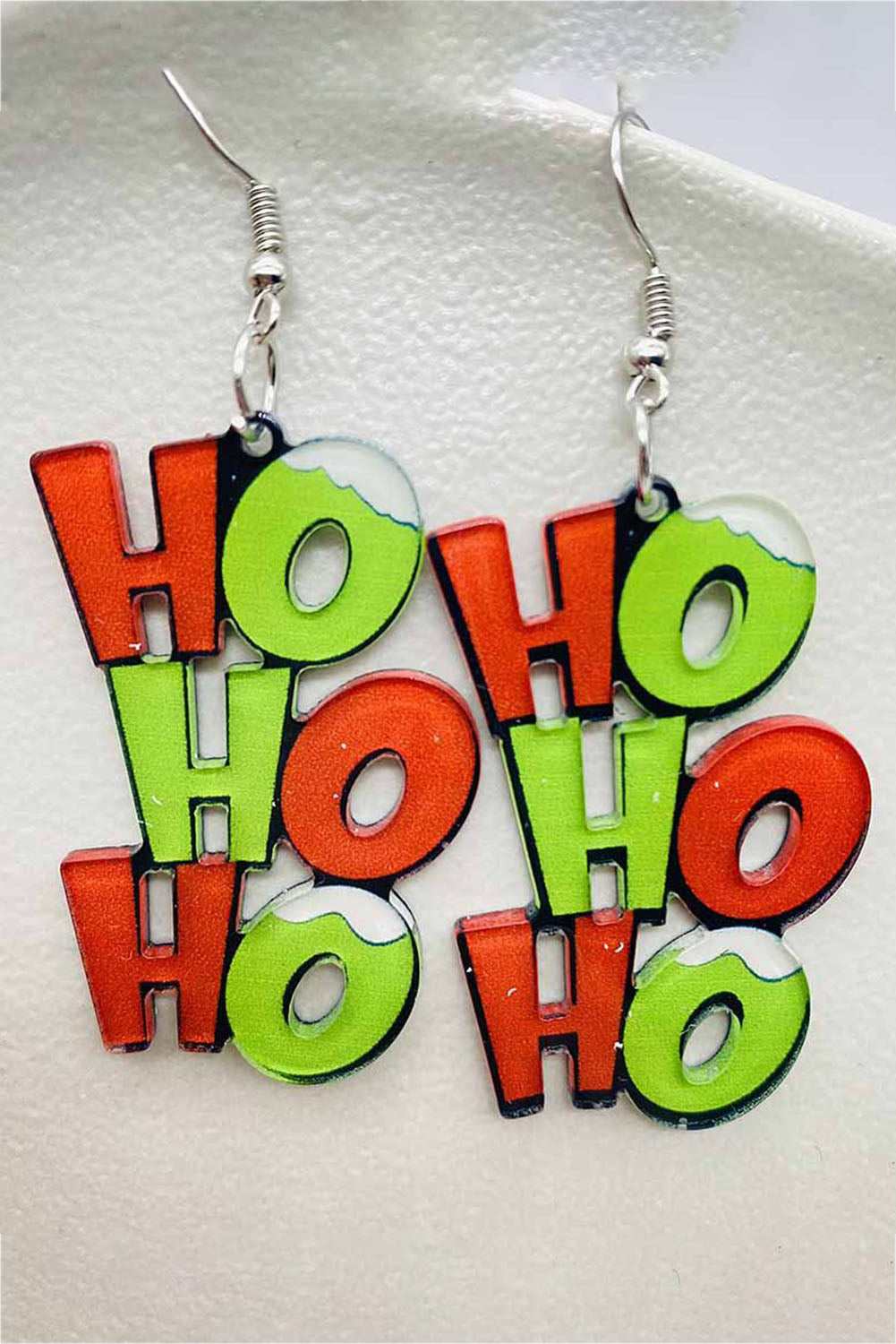 Green HO HO HO Dangle Christmas Earrings - Snoopy's Closet