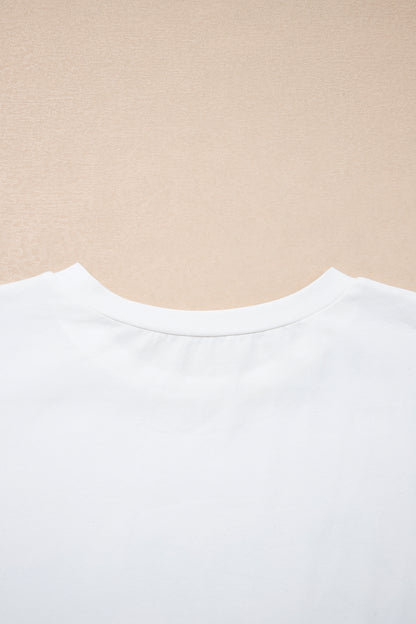 White Coquette Cowgirl Elements Printed Relaxed Tee - Snoopy's Closet