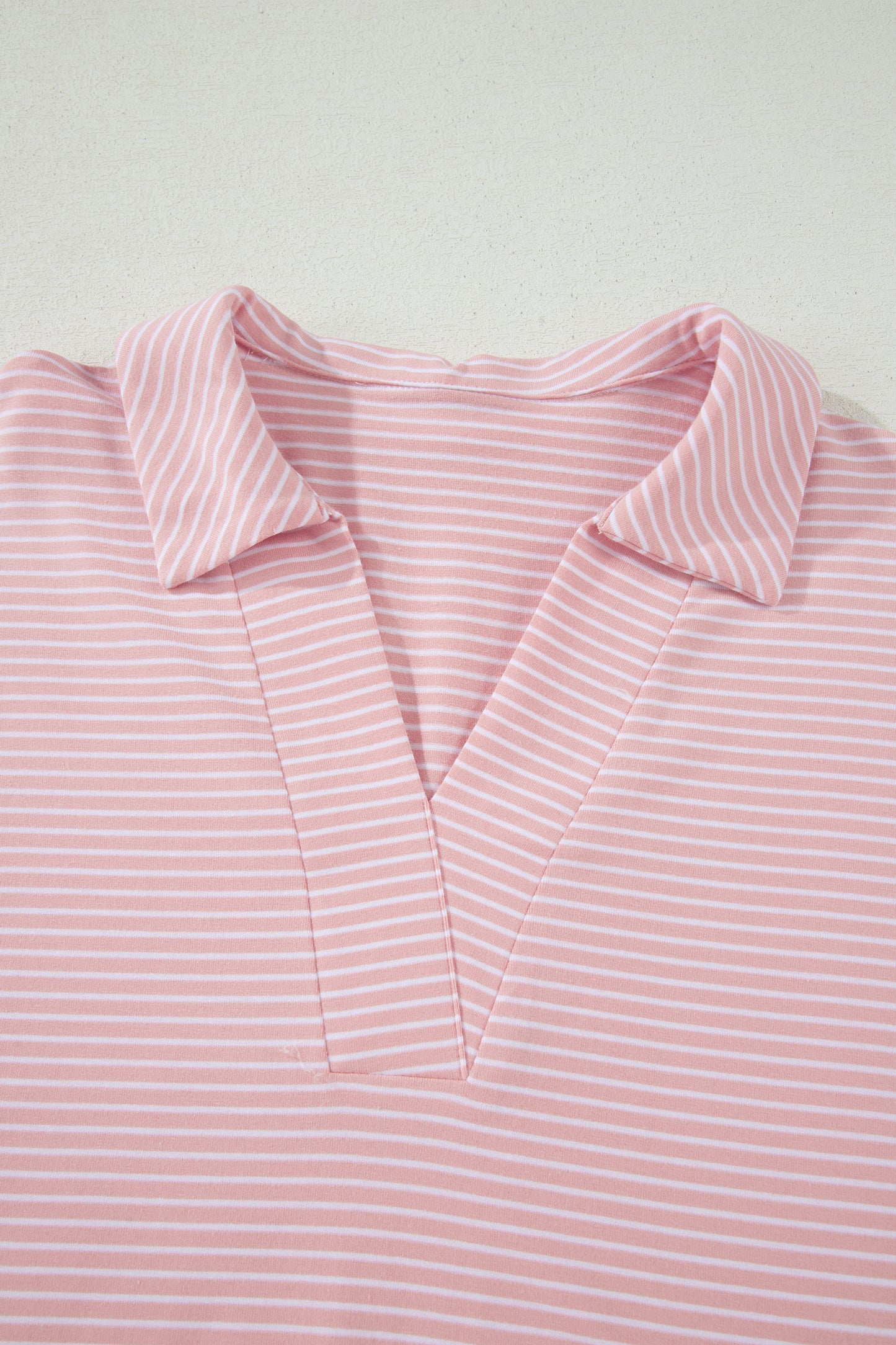 Pink Stripe Dolman Sleeve Polo Shirt and Drawstring Shorts Set - Snoopy's Closet