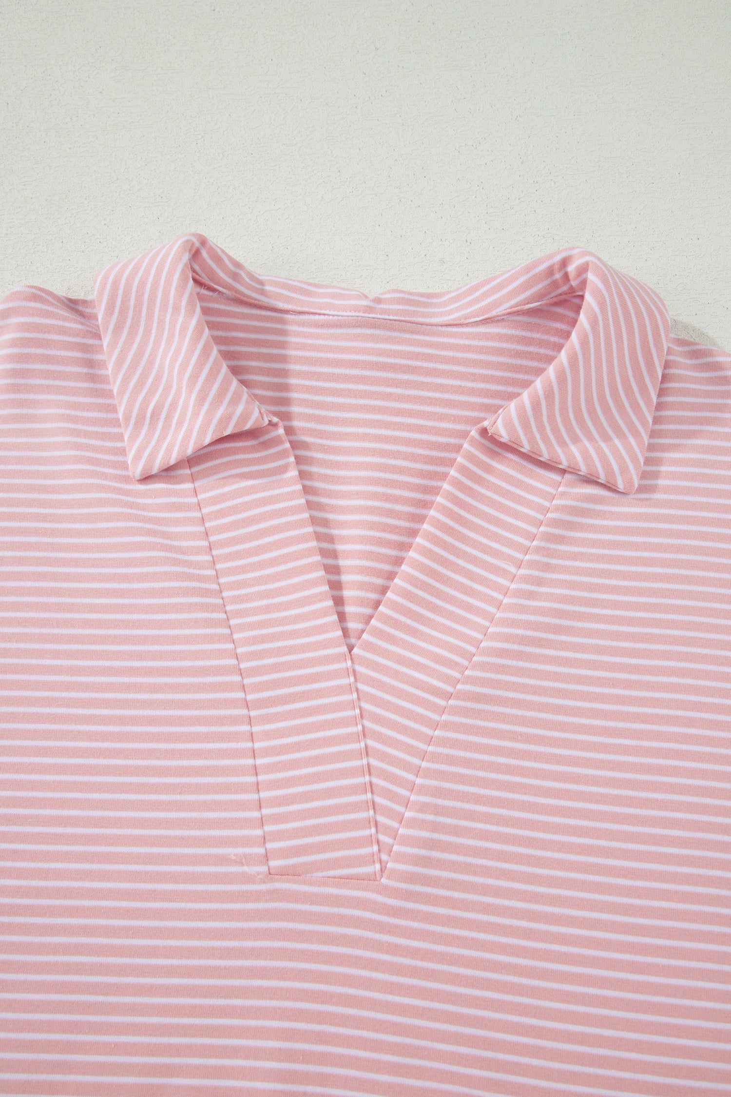 Pink Stripe Dolman Sleeve Polo Shirt and Drawstring Shorts Set - Snoopy's Closet