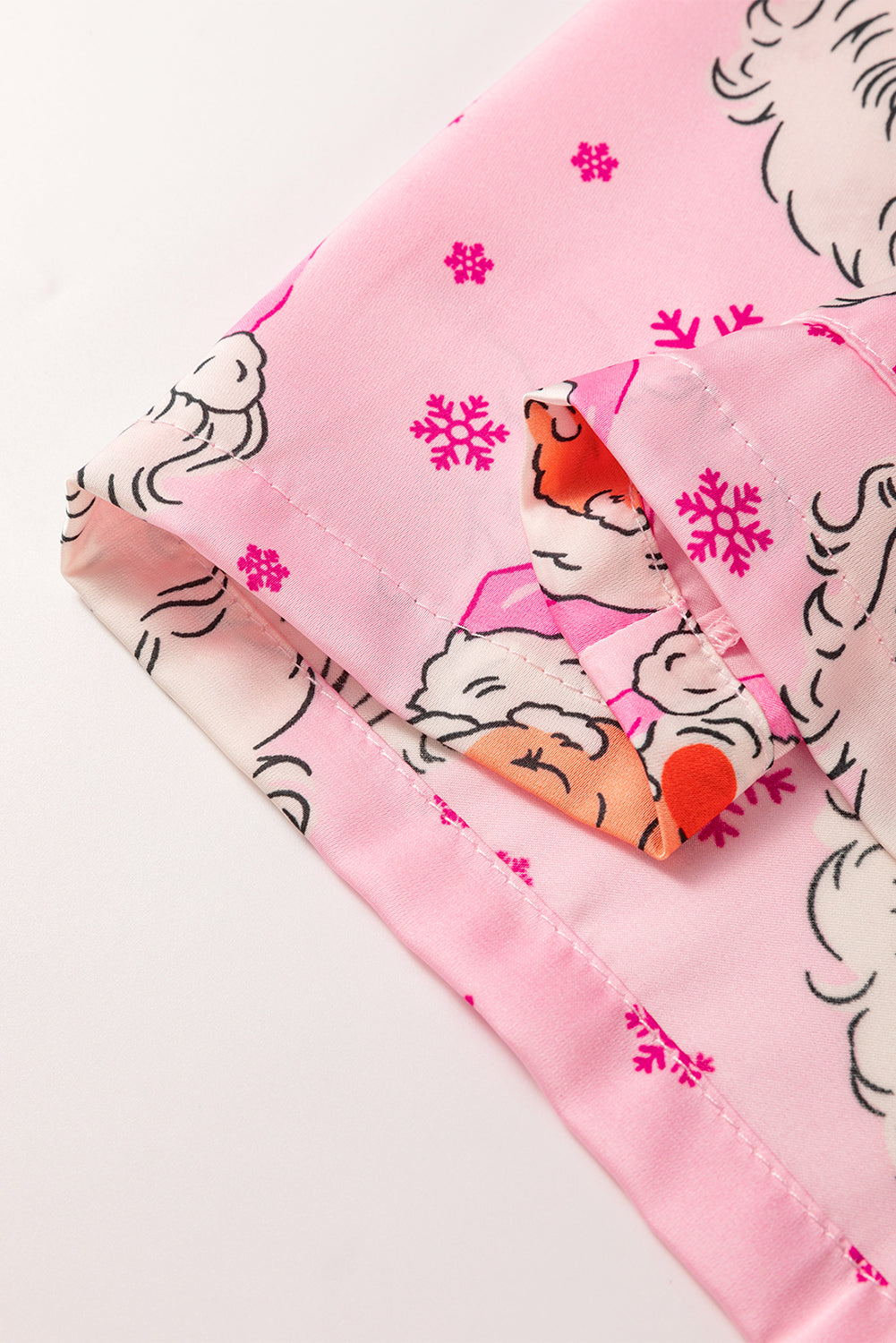 Pink Santa Claus Snowflake Long Sleeve Shirt Christmas Pajama Set - Snoopy's Closet