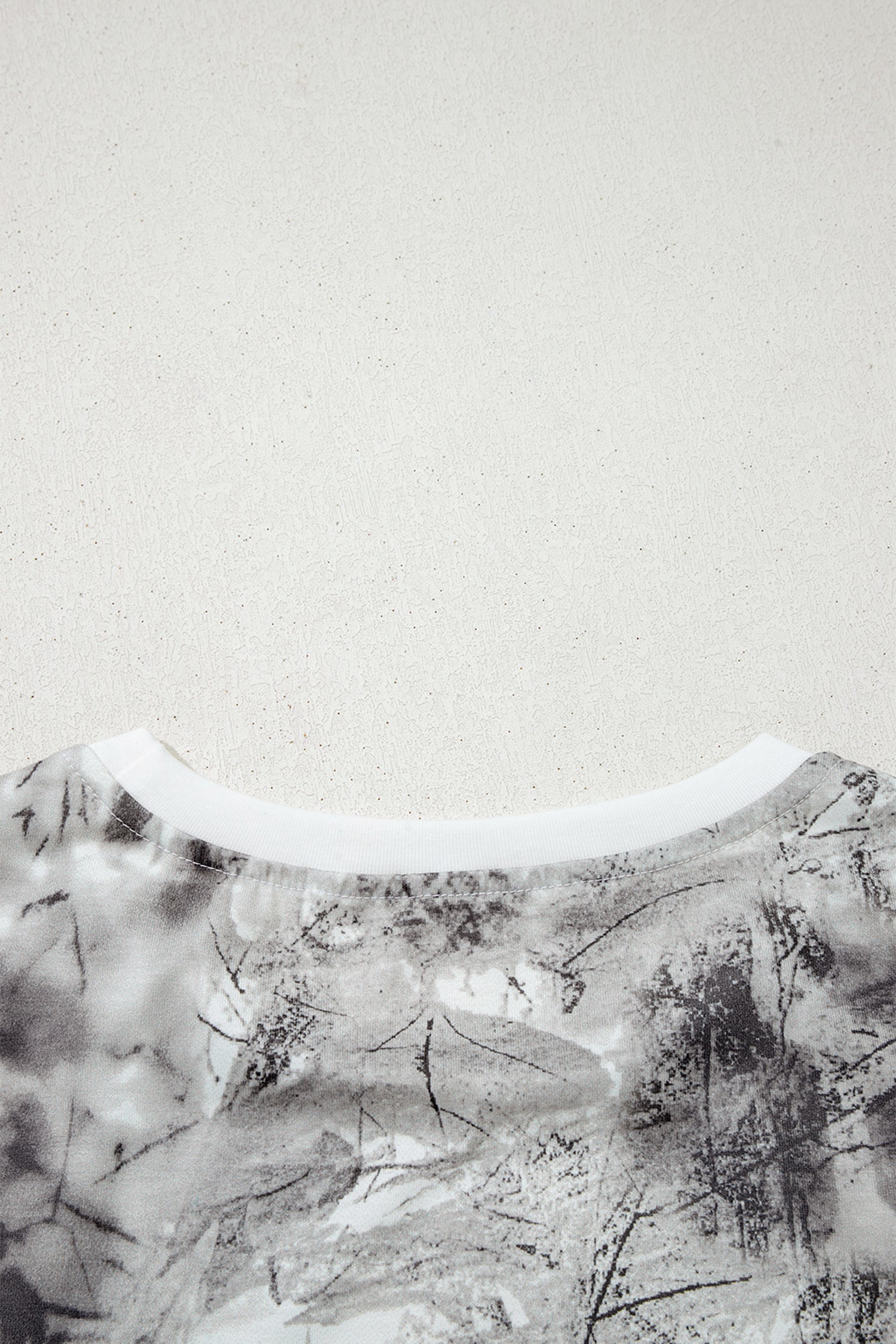 Gray Abstract Woodland Print Slim Fitted T Shirt - Snoopy's Closet