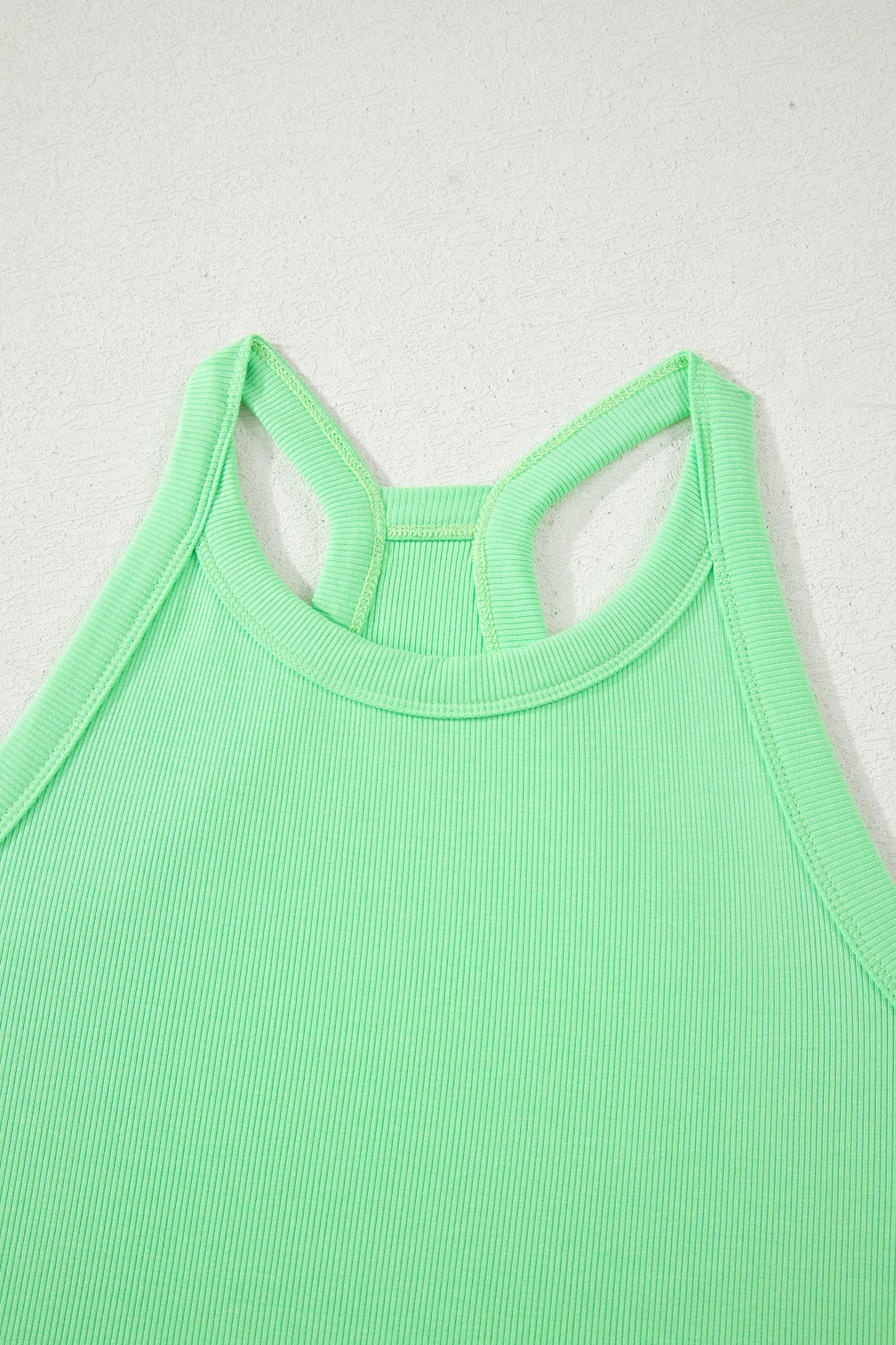 Green Slim Tank Top Elastic Waist Mini Skort 2pcs Outfit - Snoopy's Closet