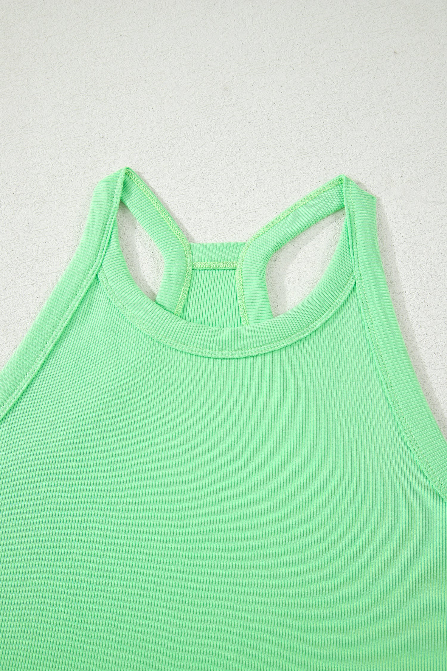 Green Slim Tank Top Elastic Waist Mini Skort 2pcs Outfit - Snoopy's Closet