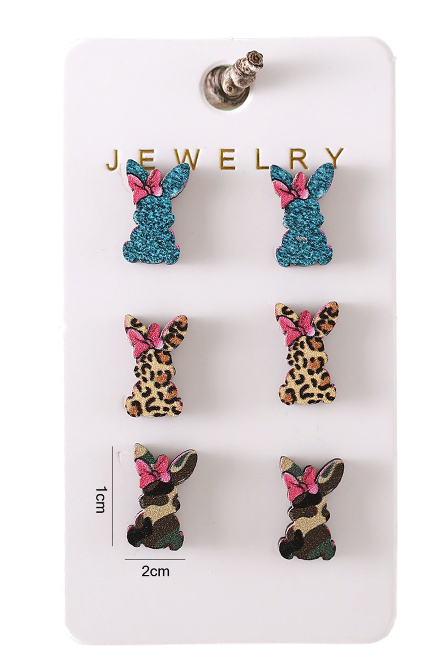 Khaki Easter Bunny 3 Pairs Different Earrings - Snoopy's Closet