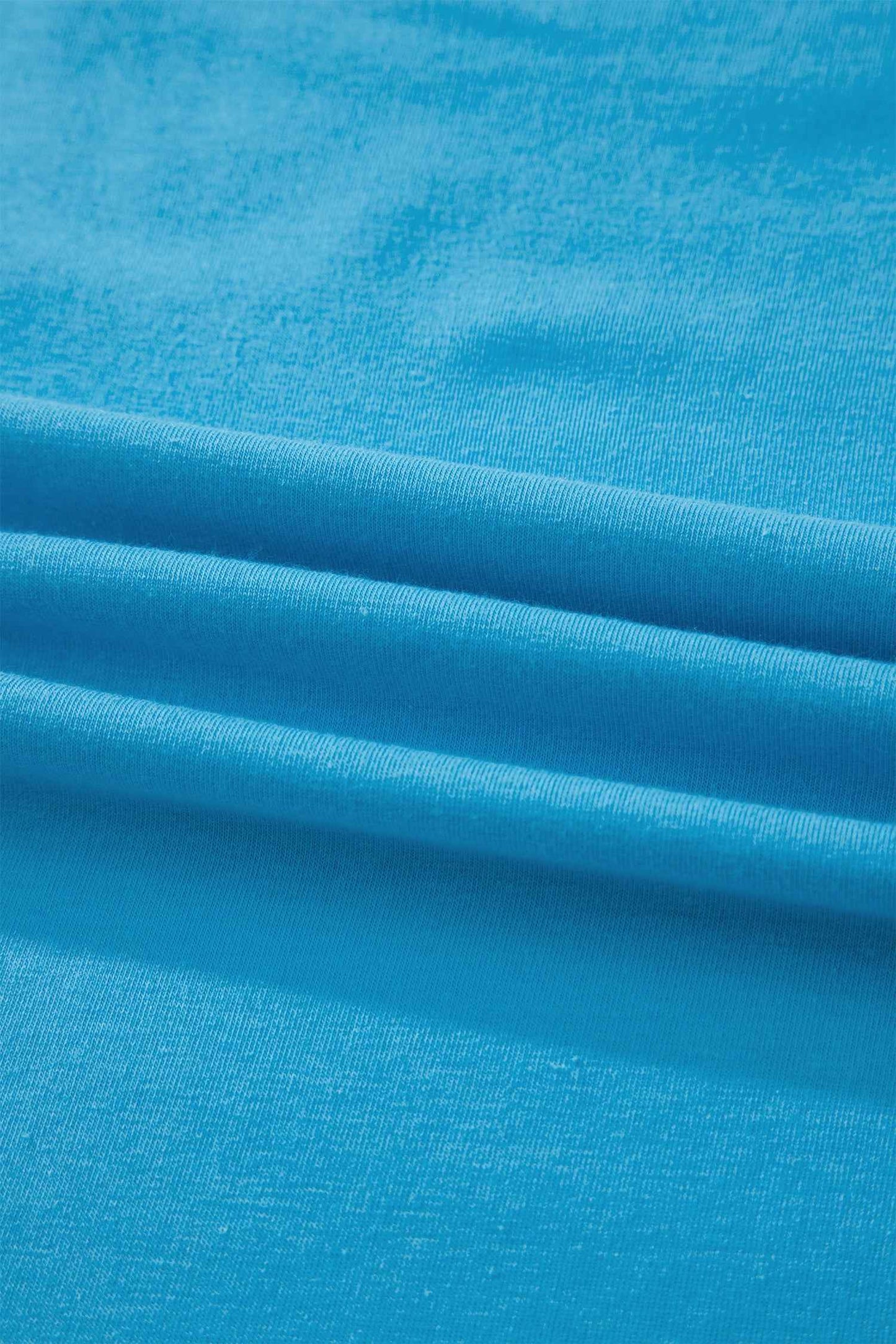 Light Blue Flag Print Patchwork Colorblock July 4th T Shirt