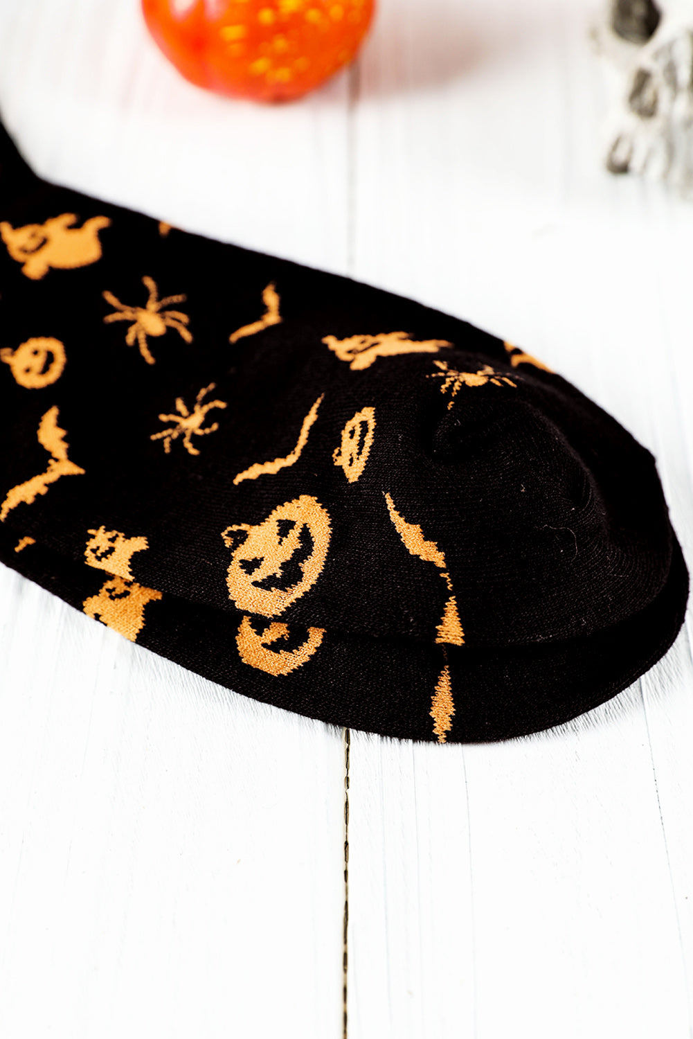 Black Spooky Season Halloween Element Print Socks - Snoopy's Closet