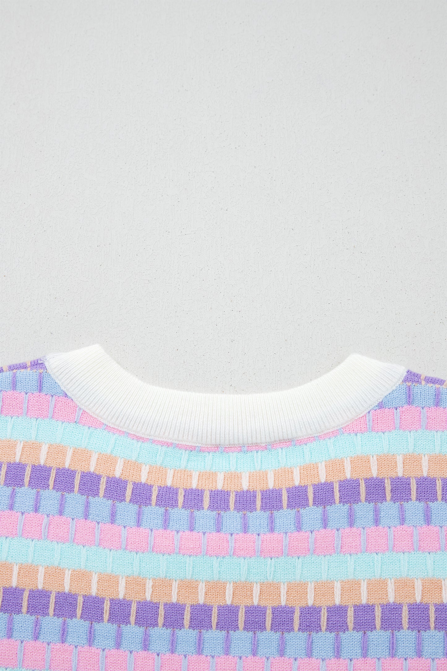 Orange Abstract Striped Knit Short Sleeve Sweater - Snoopy's Closet
