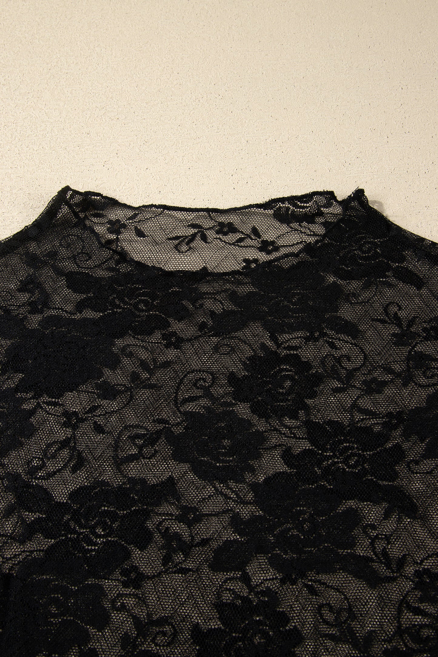 White Plus Size Floral Mesh Long Sleeve Top - Snoopy's Closet
