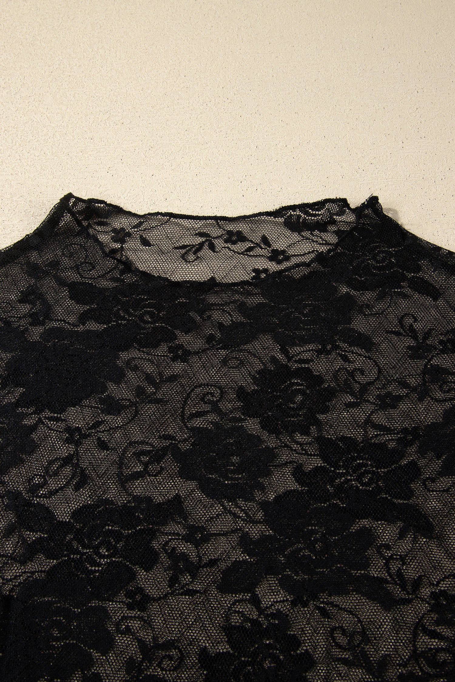 White Plus Size Floral Mesh Long Sleeve Top - Snoopy's Closet