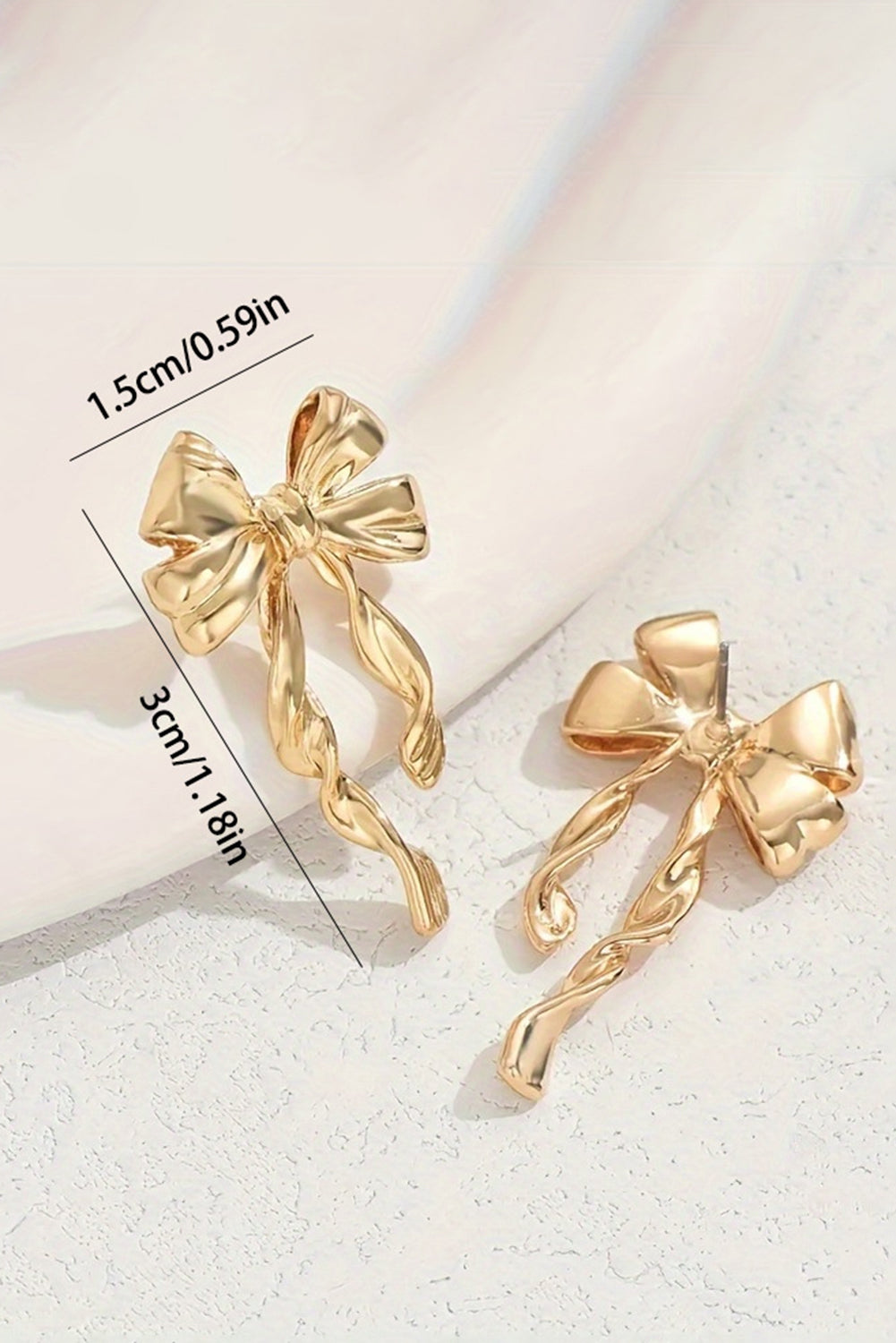 Gold Bow Knot Plated Alloy Stud Earrings - Snoopy's Closet